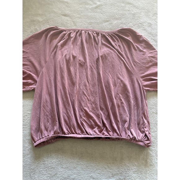 Lucky Brand Los Angeles Womens Top XL Blouse V Neck Elastic Hem Casual - Picture 4 of 5